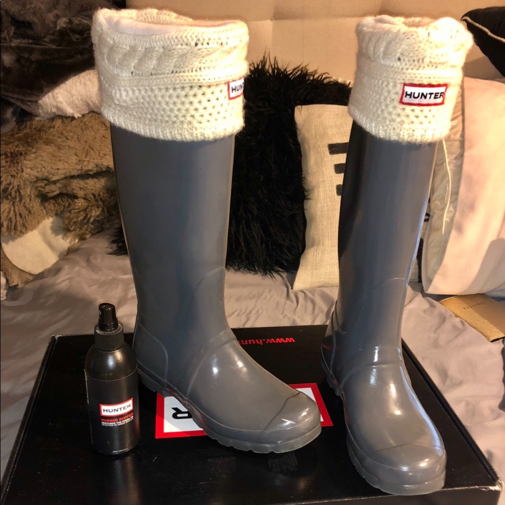 Hunter Rain Boots w/ Hunter Woven Socks